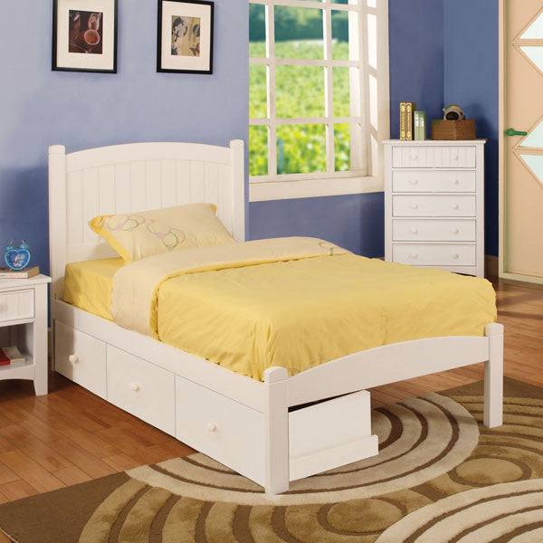 Caren Mission Style White Youth Bed