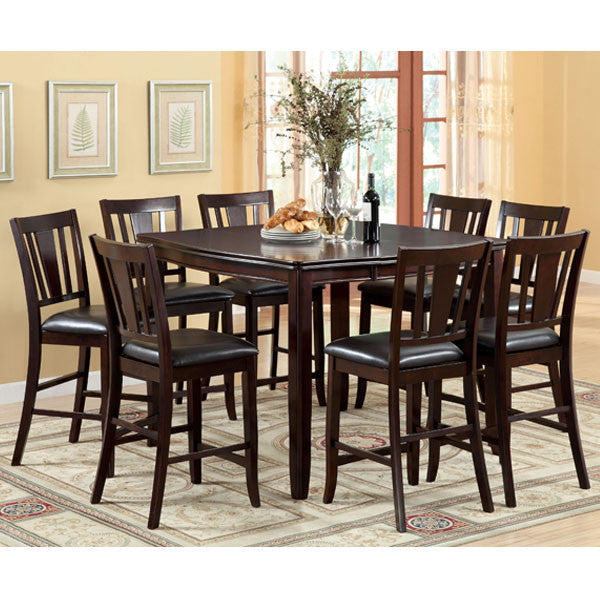 Ethan Espresso Finish Transitional Style Counter Height Dining Table Set