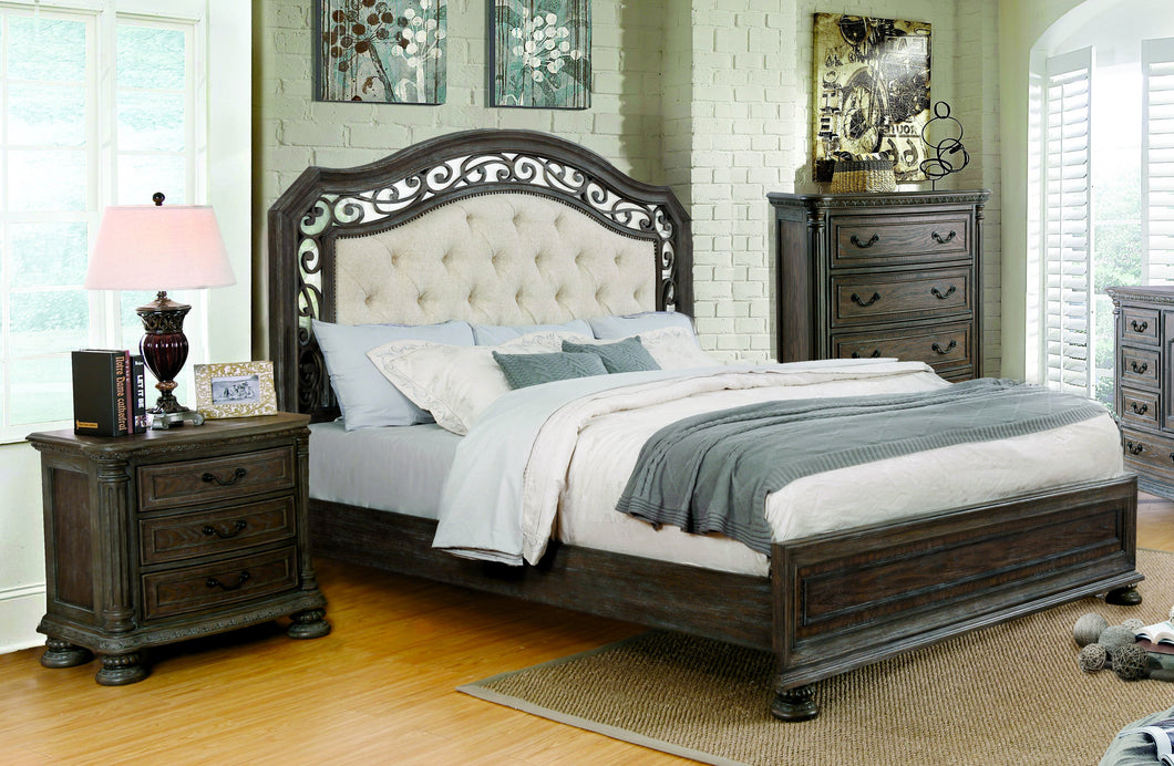 Analla Transitional 2-Piece Rustic Natural Tone Bedroom Set