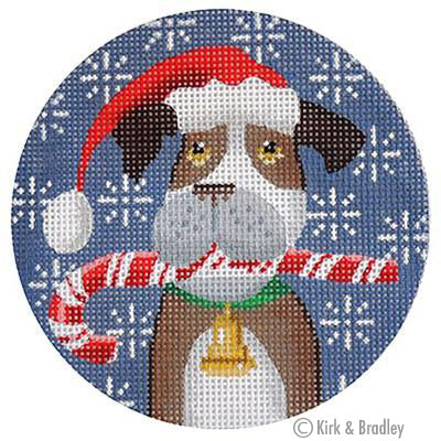 Kirk & Bradley Boxer Xmas Circle Canvas