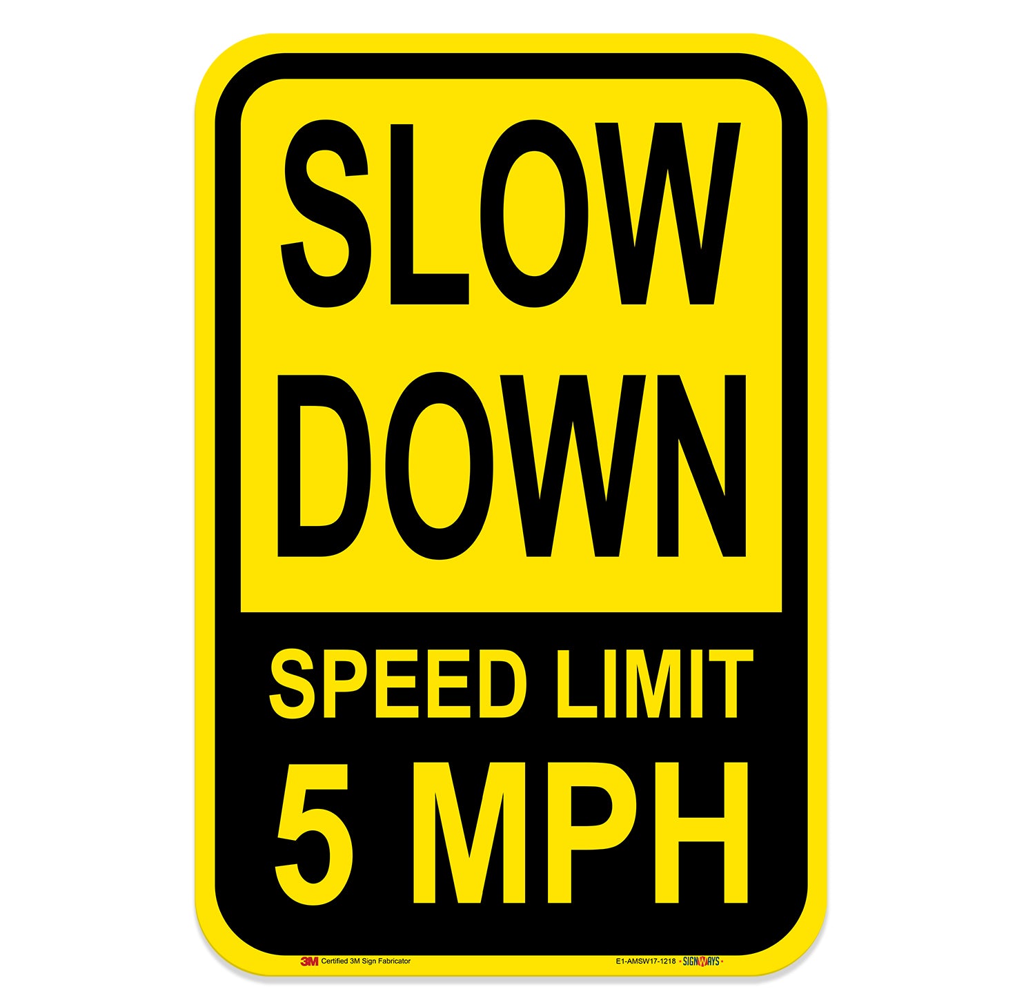 5 MPH Please Slow Down Sign 2 Sizes 3mm Metal Dibond Speed Restriction Warning 