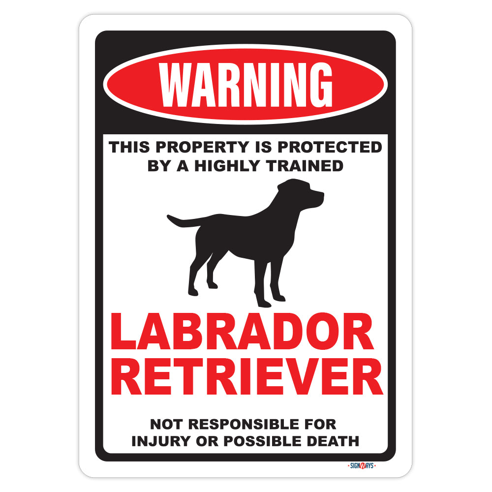 Beware Of Labrador Retriever 8” x 12” Vintage Aluminum Retro Metal Sign VS246 