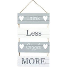 Load image into Gallery viewer, &#39;Think Less, Giggle More&#39; Hanging Slatted Sign - iBuy Africa 

