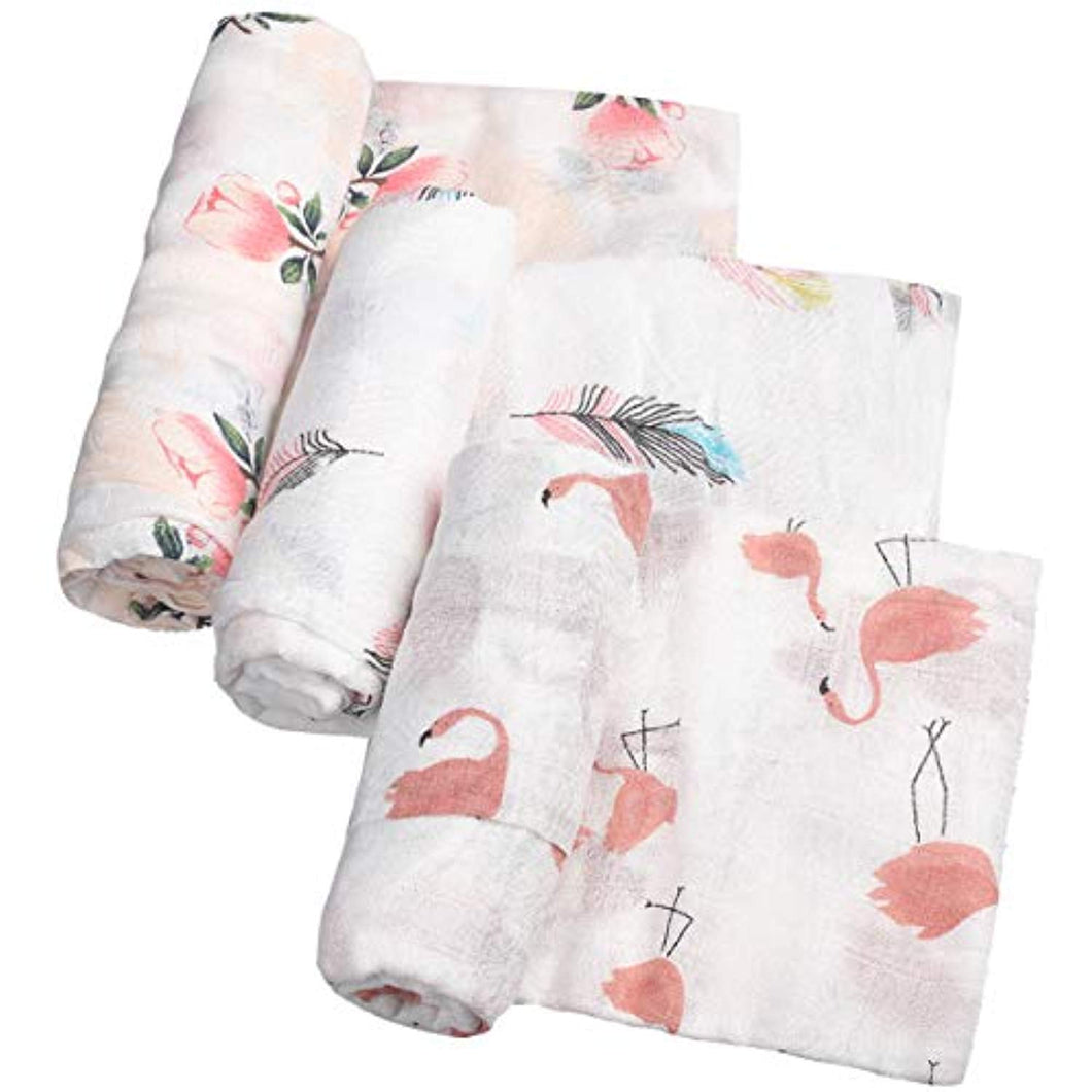 Bamboo Muslin Swaddle Blankets- 3 Pack
