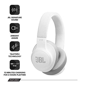 JBL LIVE 500BT Wireless Over-Ear Headphones with Alexa Built-In, Google Assistant and Bluetooth - Up to 30 Hours of Music - Ambient Aware and TalkThru Technology - White - iBuy Africa 