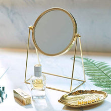 Load image into Gallery viewer, PuTwo Makeup Mirror Single Sided Vanity Mirror Vintage 360° Rotation Metal Table Mirror Round Cosmetic Mirror Handmade Make Up Mirror for Dresser Vanity Table Desk - Champagne Gold - iBuy Africa 
