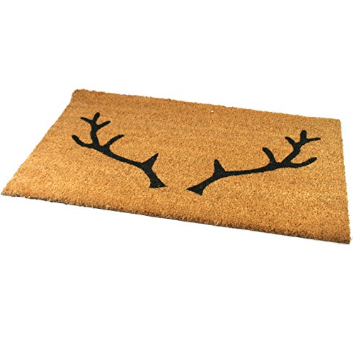 Black Ginger Large, Thick, Decorative, Patterned Coir Door Mats with Nature Designs Stag - iBuy Africa 