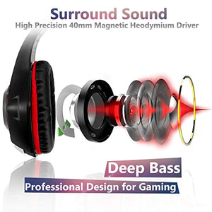 Gaming Headset for PS4, Beexcellent Comfort Noise Reduction Crystal Clarity 3.5mm LED Professional Headphone with Mic for Xbox One PC Laptop Tablet Mac Smart Phone - iBuy Africa 