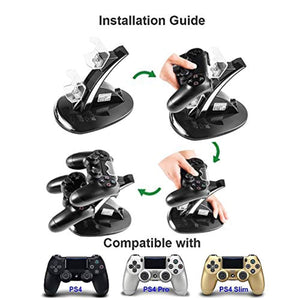 PS4 Controller Charger, Playstation 4 Games Dock Charger Stand Holder for PS4, PS4 Slim, PS4 Pro Controller - iBuy Africa 