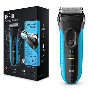 Braun Series 3 ProSkin 3040s Electric Shaver, Wet and Dry Electric Razor for Men with Pop Up Precision Trimmer, Rechargeable and Cordless Shaver, Black/Blue - iBuy Africa 