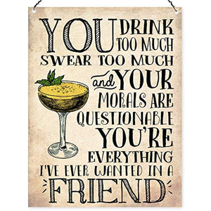 Dorothy Spring You Drink Too Much Funny Friendship Wall Quote Plaque Metal Sign Size 15x20cm - iBuy Africa 