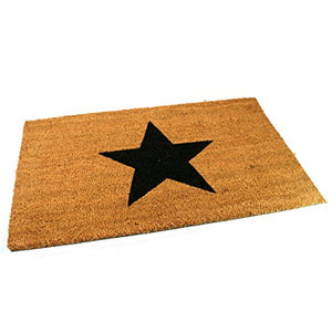 Black Ginger Large, Thick, Decorative, Patterned Coir Door Mats with Nature Designs Black Star - iBuy Africa 