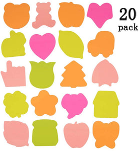 Sticky Notes, Self-Stick Removable Shaped Sticky Notes - 12 Pads Per Pack - 100 Sheets Per Pad -Per Pad 4 Colours - Per Pack 12 Different Shapes Inside-76mm x 76 mm(12 Pack) 20 Pack - iBuy Africa 