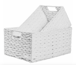 White Paper Rope Baskets Set of 2