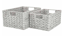 Load image into Gallery viewer, Grey Paper Rope Baskets Set of 2

