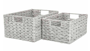 Grey Paper Rope Baskets Set of 2