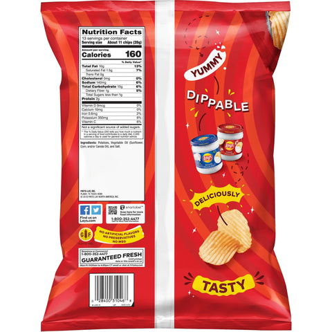 Lay's Wavy Original Potato Chips, Party Size, 13 oz Bag