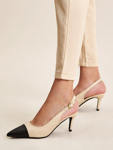 Two Tone Slingback Heels - FLJ CORPORATIONS