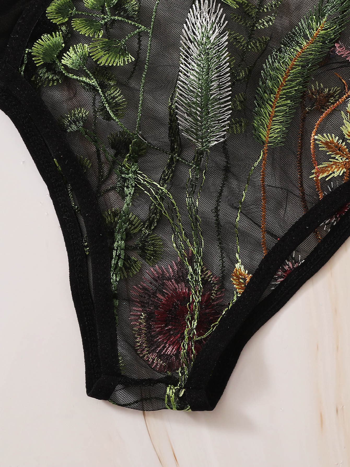Floral Embroidered Mesh Lingerie Set - FLJ CORPORATIONS
