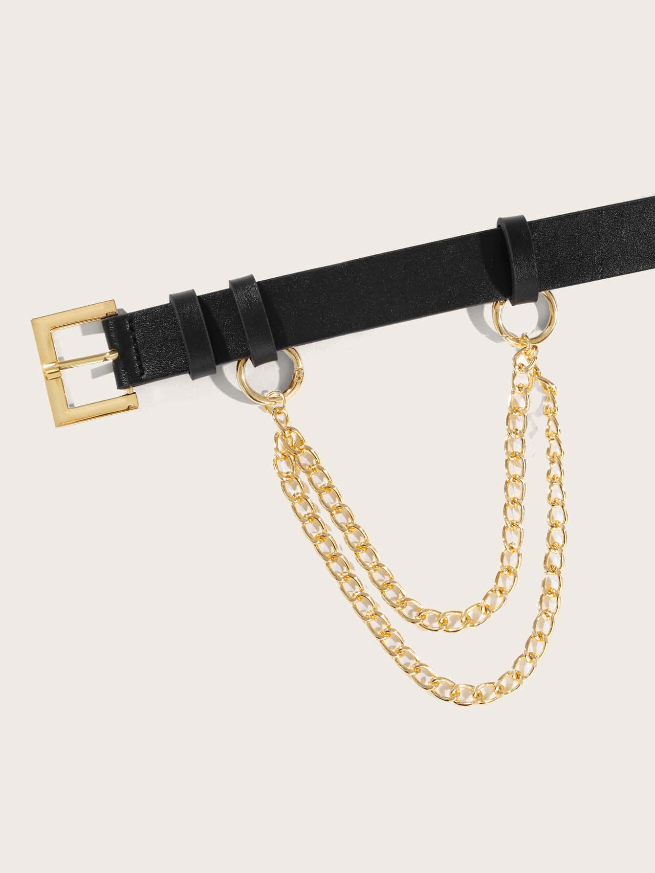 Chain Decor Metal Buckle Belt - FLJ CORPORATIONS
