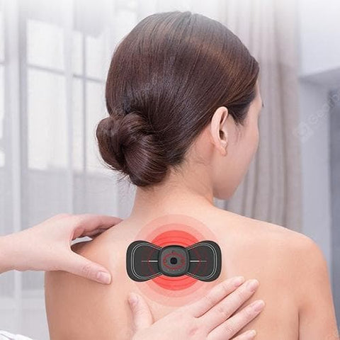 Mini Electric Neck Back Massager Rechargeable Muscle Stimulator Therapy Remote Control Pressure Pain Relieve Remover - FLJ CORPORATIONS