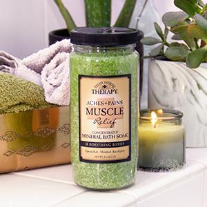 Village Naturals Therapy Aches & Pains Muscle Relief Mineral Bath Soak, Eucalyptus & Spearmint, 20 Oz - FLJ CORPORATIONS