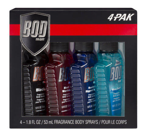 Bod Man Body Spray Gift Set, 4 Pieces - FLJ CORPORATIONS