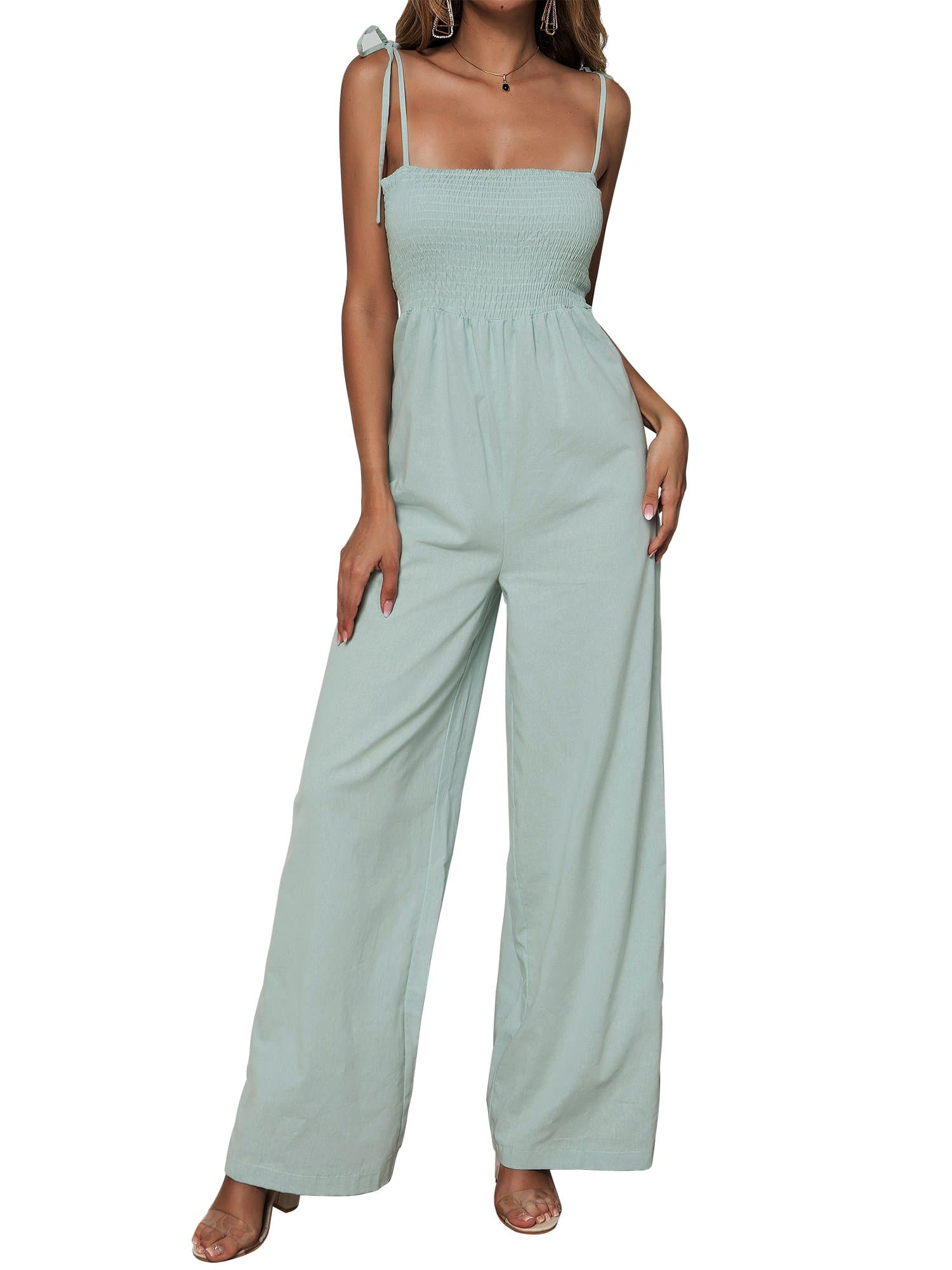 Shoulder Wide Leg Jumpsuit - FLJ CORPORATIONS