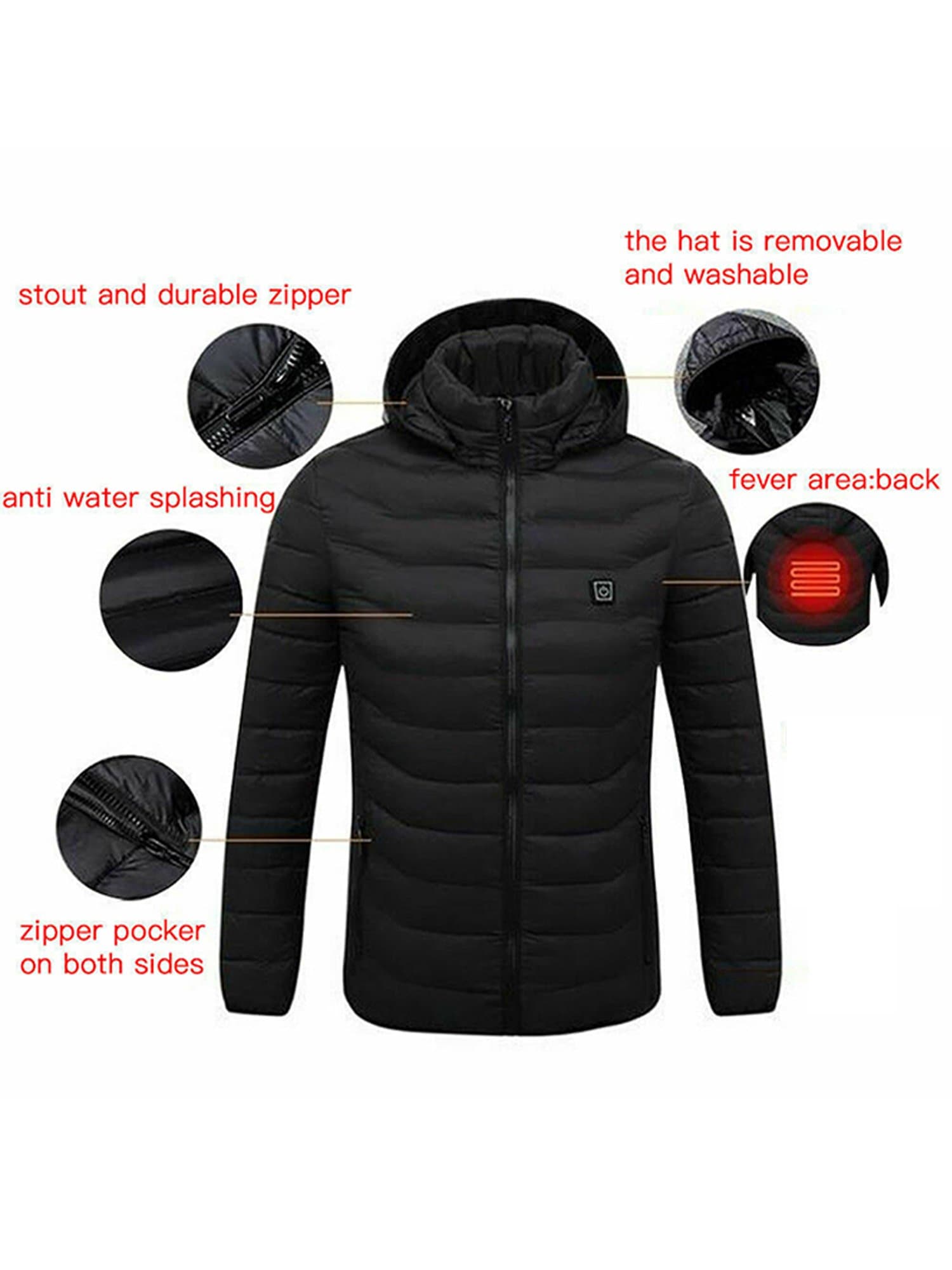 Mens Heated Hoodie Jacket - FLJ CORPORATIONS