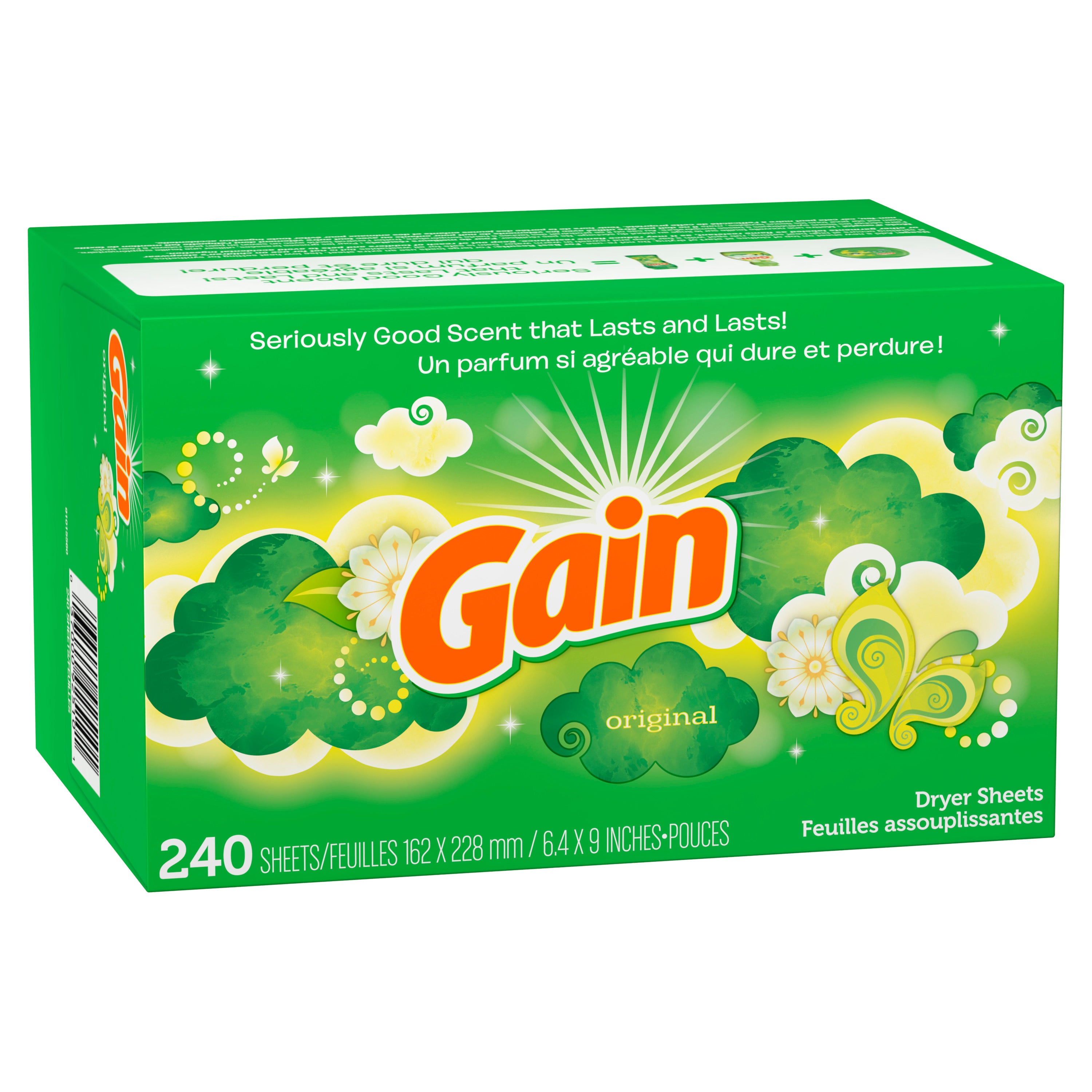 Gain Dryer Sheets, Original Scented, 240 Count Pack - FLJ CORPORATIONS