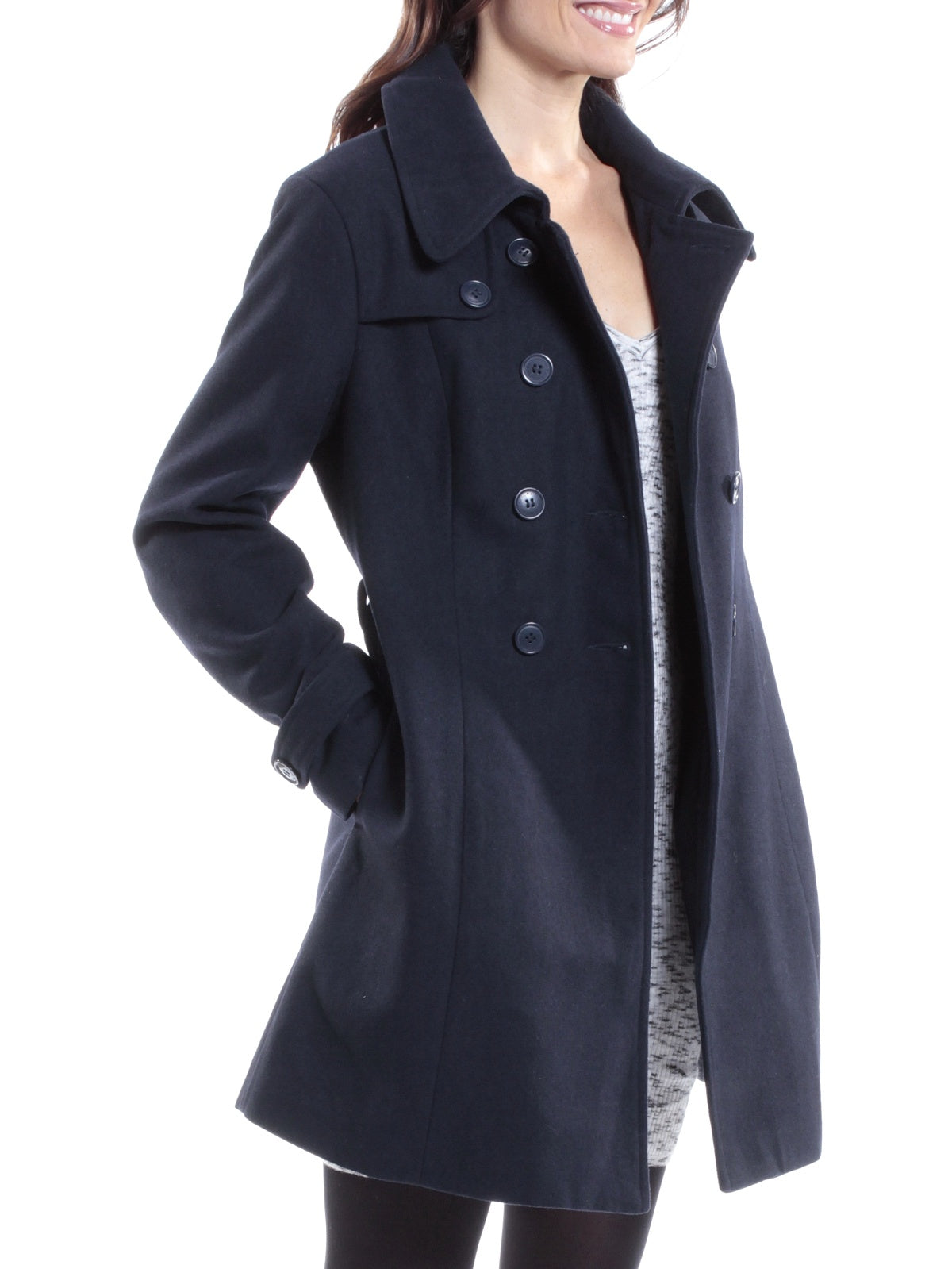 Womens Double Breasted Wool Jacket - FLJ CORPORATIONS