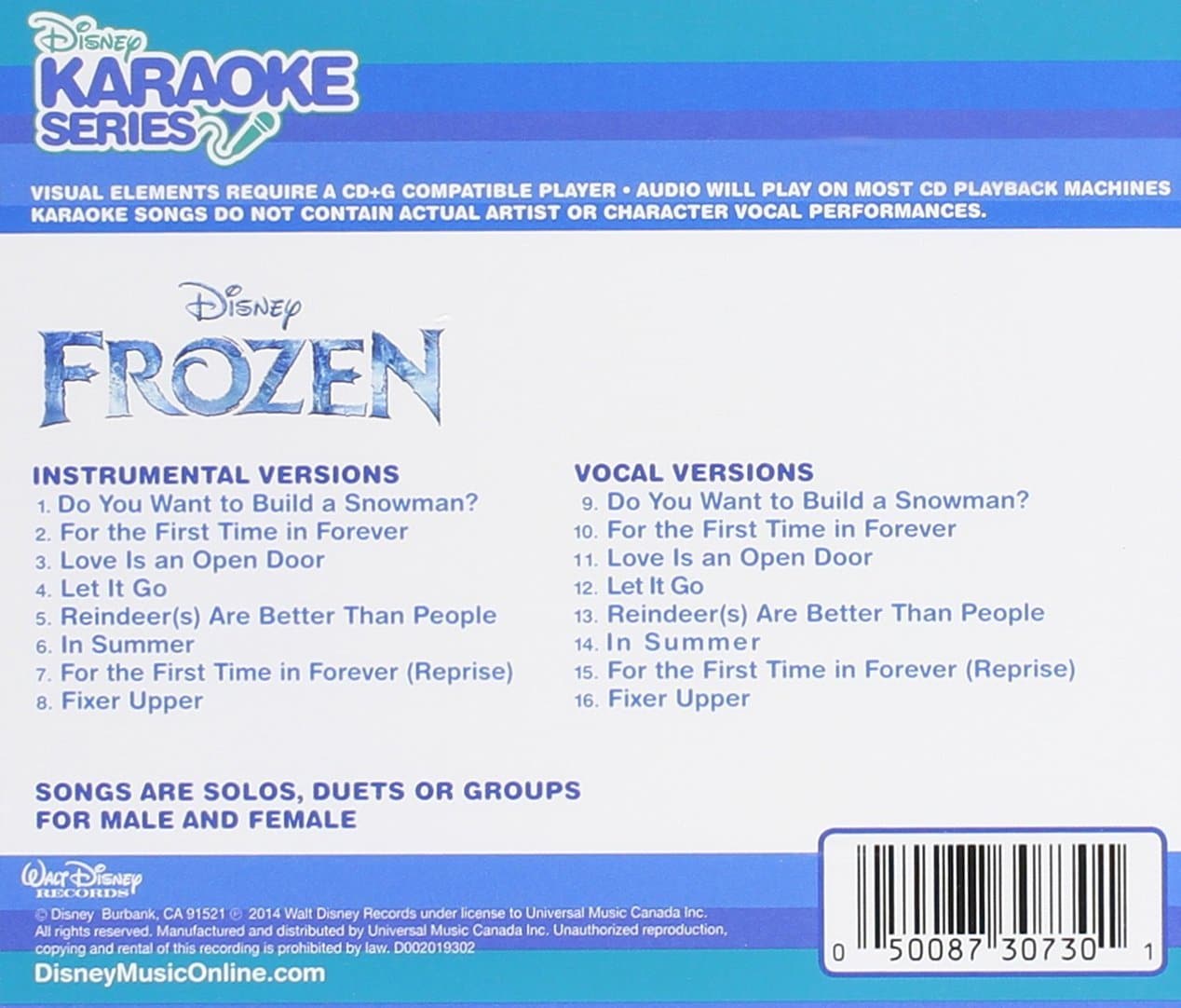 Disney's Karaoke Series: Frozen - Disney's Karaoke Series: Frozen - CD - FLJ CORPORATIONS
