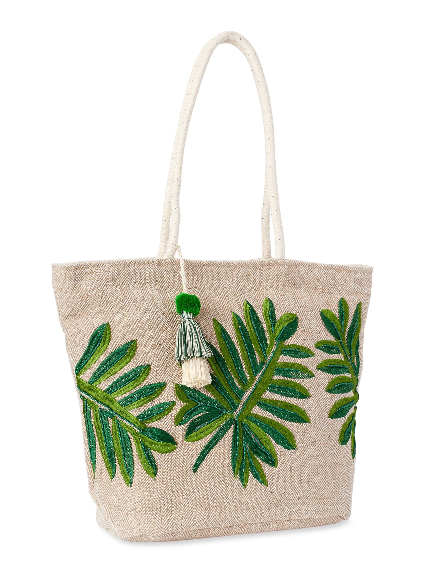 Embroidered Leaf Tote Handbag - FLJ CORPORATIONS