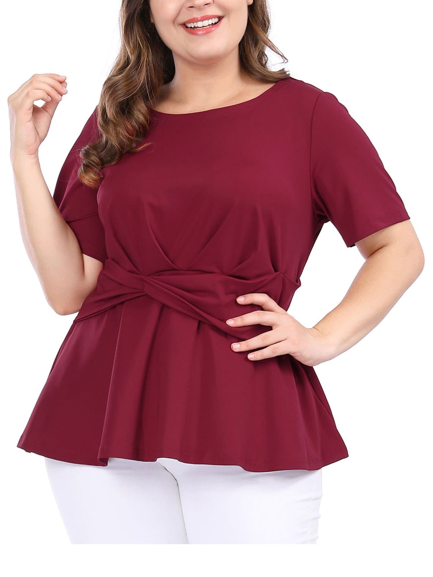 Knot Front Short Sleeves Jumpsuit - FLJ CORPORATIONS