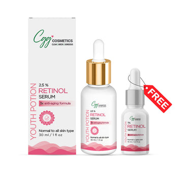 CGG Cosmetics 2.5% Retinol Youth Potion Serum with a Free 10ml Sample of 1% Retinol Serum