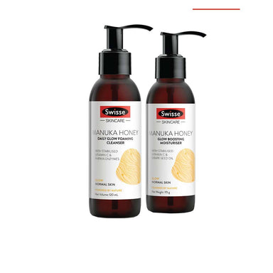 Vanity Wagon | Buy Swisse Skin brighting combo- Manuka Honey Glow Boosting Moisturiser + Manuka Honey Daily Glow Foaming Cleanser