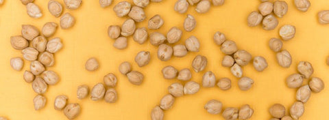 chickpeas on a yellow background