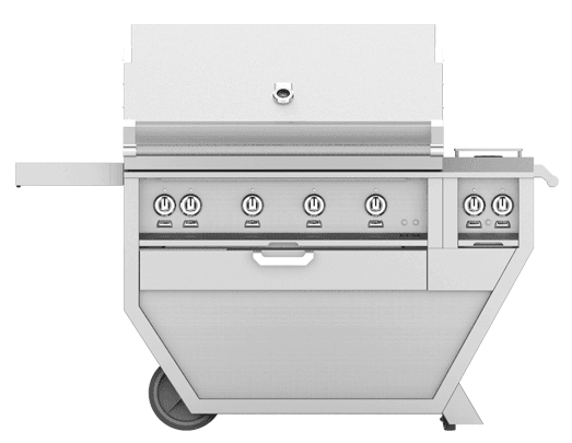 Load image into Gallery viewer, Hestan GABR42CX2LPBG Hestan 42" Liquid Propane Gas Deluxe Freestanding Grill And Cart W/ Double Side Burner Gabr42Cx2 - Burgundy (Custom Color: Tin Roof)