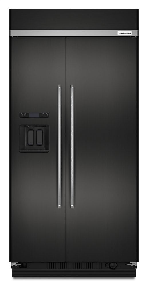 Load image into Gallery viewer, Kitchenaid KBSD608EBS 29.5 Cu. Ft 48-Inch Width Built-In Side By Side Refrigerator With Printshield™ Finish - Black Stainless Steel With Printshield™ Finish