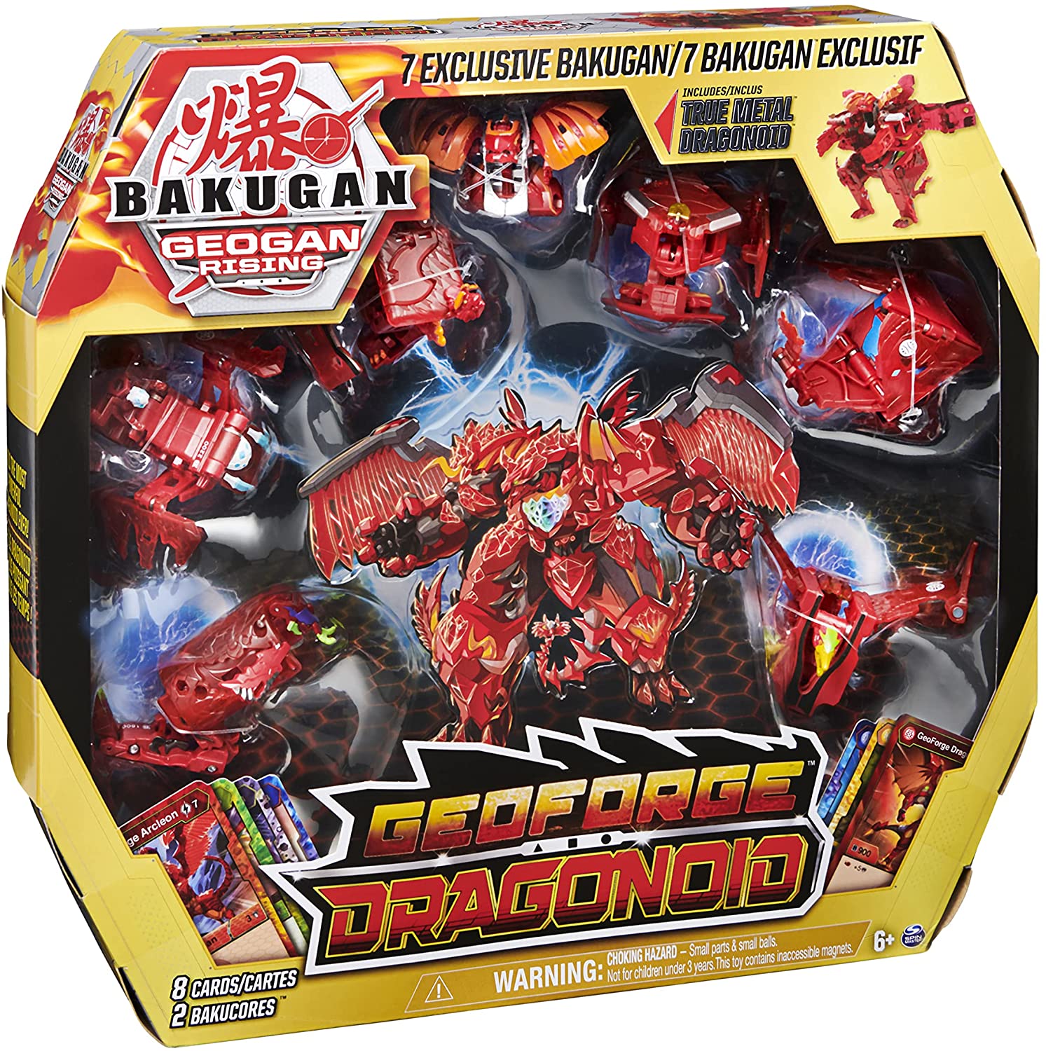 Bakugan GeoForge Dragonoid, 7-in-1 Includes Exclusive True Metal Drago sunnytoysngifts.com