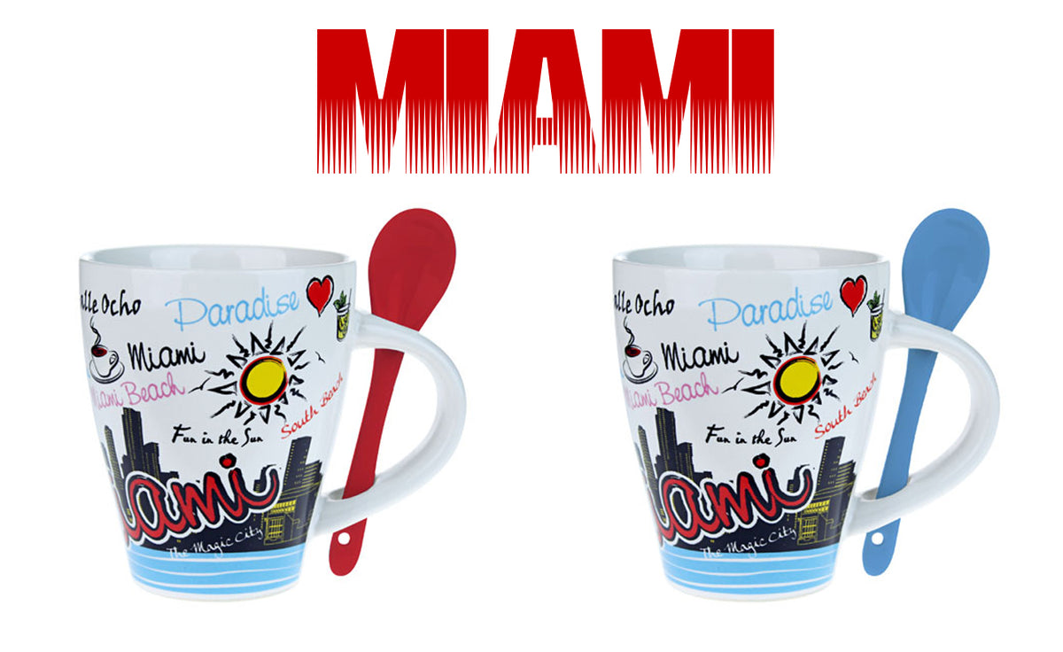 Miami Florida Skyline Mug Personalized Text FL Coffee Tea Cup