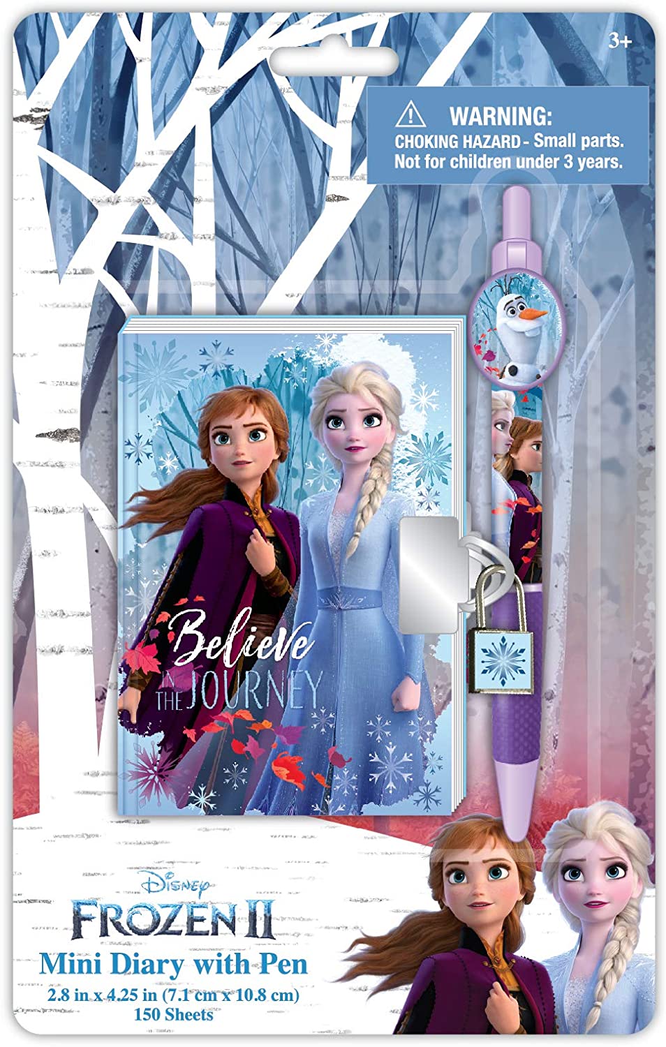 Includes Pencil Disney Frozen  Secret Note Book with Lock and Key 