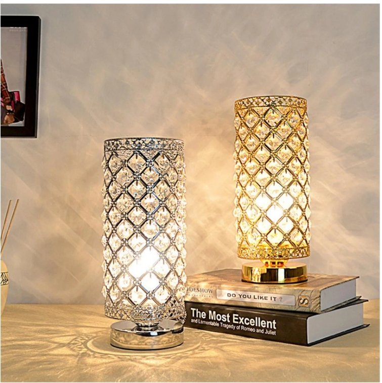 gold and silver table lamps