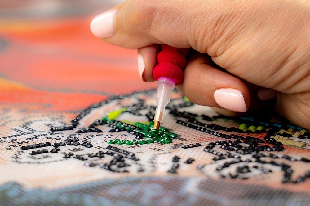 Broderie diamant en cours