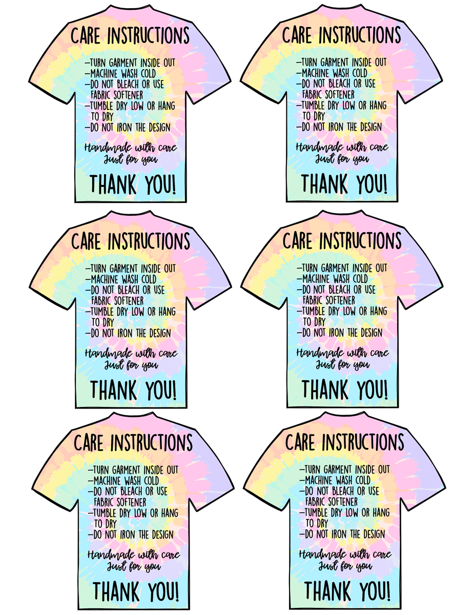 Tie Dye Bama Screens Member Full Color Shirt Care Instruction Download