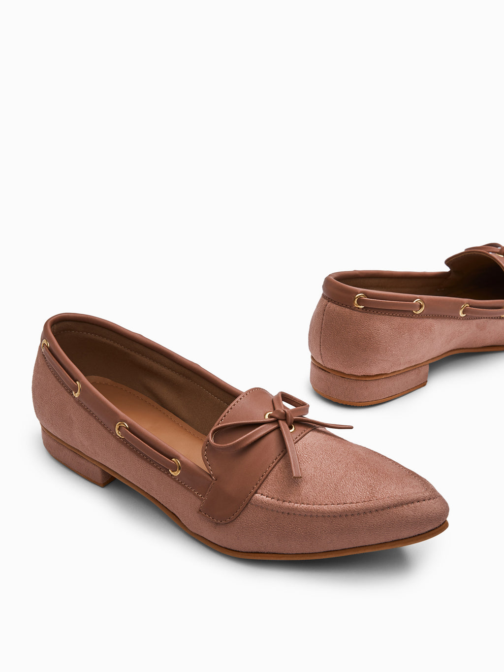 Blush Suede Pointed Loafers – The Label 