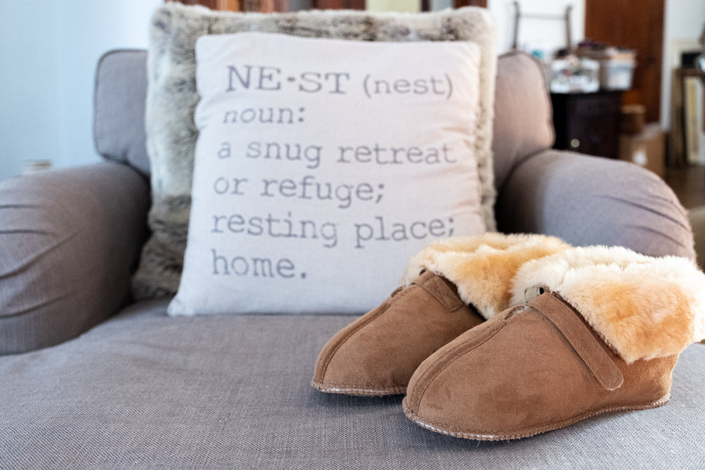 warm sheepskin slippers for winter