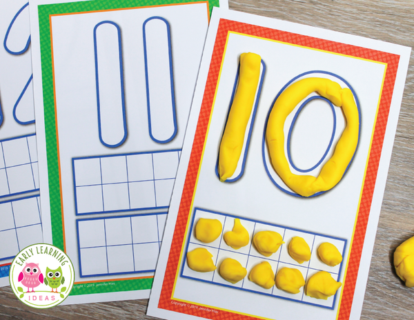 Number Playdough Mats & Loose Parts Mats 1-20 – Early Learning Ideas