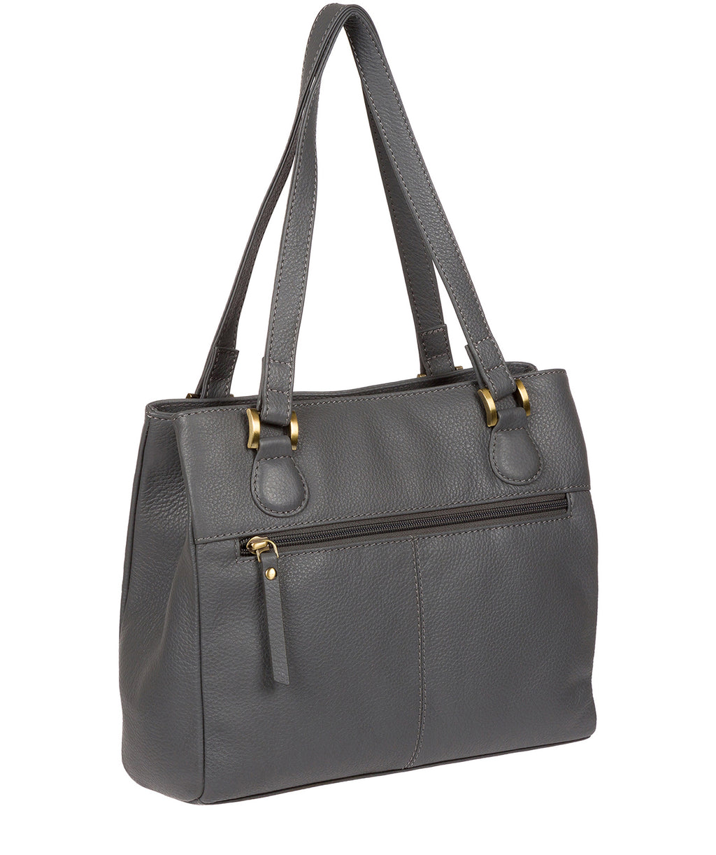 Grey Leather Handbag Milana By Pure Luxuries Pure Luxuries London 