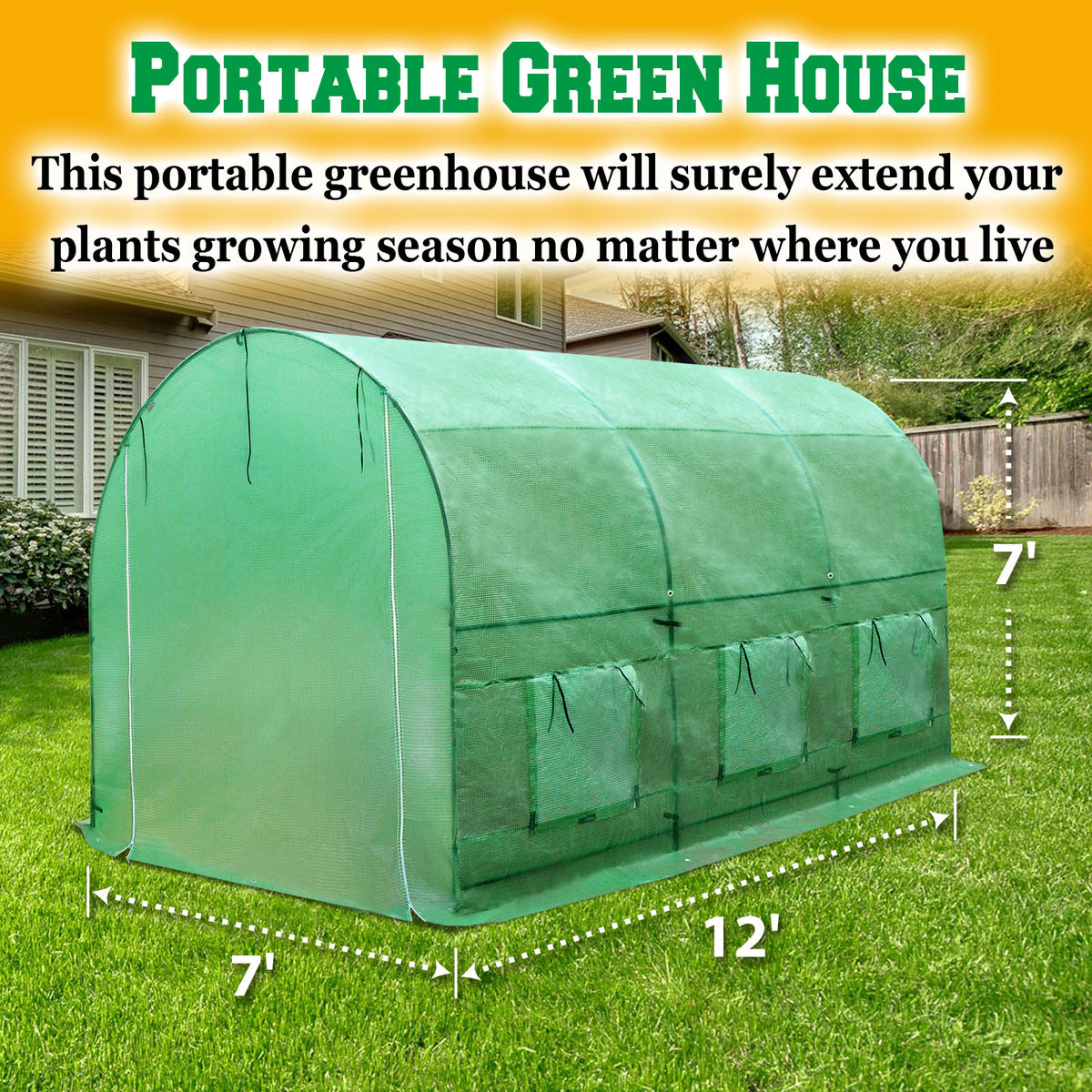 Details about   Portable Steel Green House Larger Walk-In Outdoor Plant Gardening Hot Greenhouse 